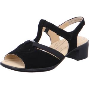 Black Ara Shoes Heeled Lugano Women's Sandals | ARA721DCK