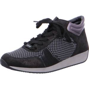 Black Ara Shoes High Top Lissabon Women's Sneakers | ARA972GKQ