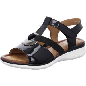 Black Ara Shoes Wedge Kreta Women's Sandals | ARA874SGD