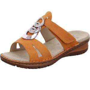 Brown Ara Shoes Hawaii Ochre Women's Mules | ARA978YBA