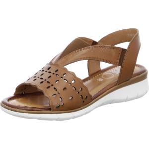 Brown Ara Shoes Wedge Kreta Cognac Women's Sandals | ARA634BMI