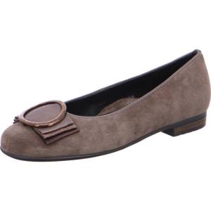 Grey Ara Shoes Ballet Pumps Sardinia Taiga Women's Ballerina | ARA105SPF