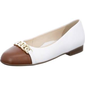 White Ara Shoes Ballet Pumps Sardinia Cognac Women's Ballerina | ARA843QSV