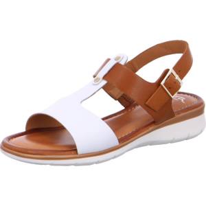 White Ara Shoes Kreta Cognac-white Women's Sandals | ARA625YPJ