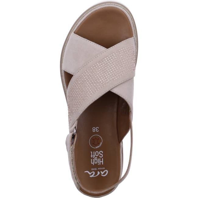 Beige Ara Shoes Dubai Sand Women's Sandals | ARA901KID