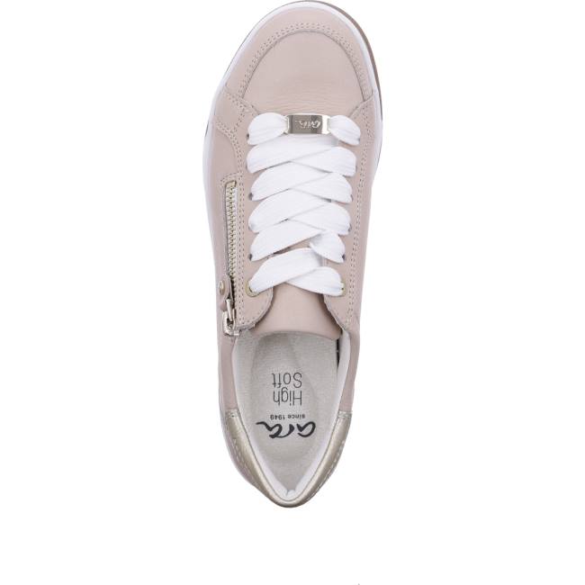 Beige Ara Shoes Lace-ups Rom Nude Women's Sneakers | ARA891QNX