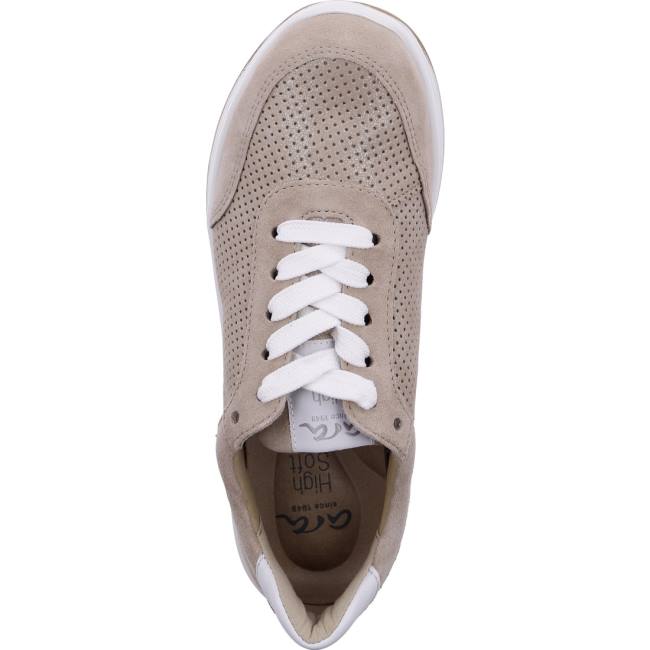 Beige Ara Shoes Lace-ups Sapporo Sand Women's Sneakers | ARA183JVQ