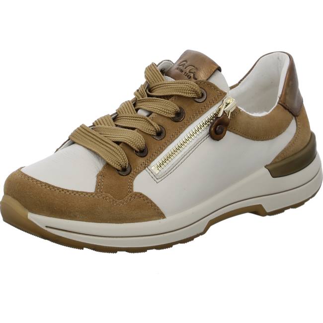 Beige Ara Shoes Nwhite Sand Women\'s Sneakers | ARA491GQF