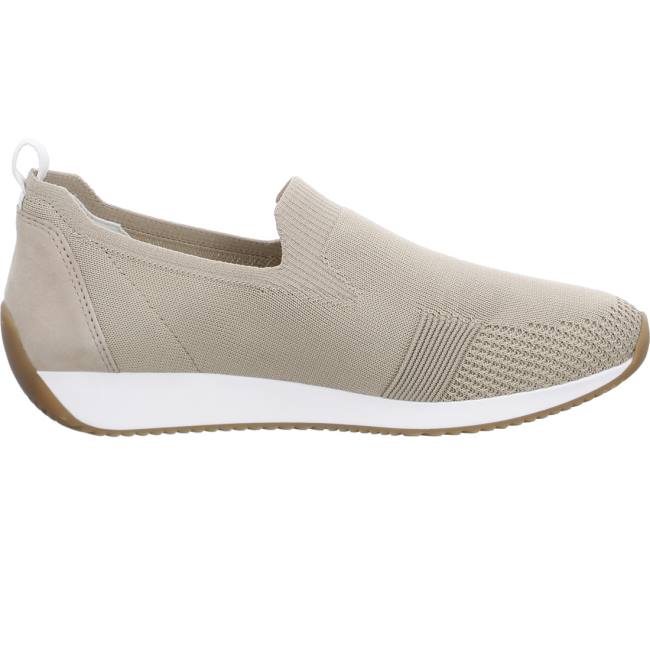 Beige Ara Shoes Slip-ons Lissabon Sand Women's Loafers | ARA702AWJ