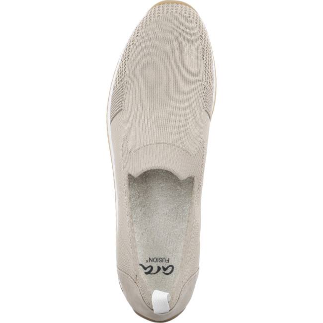 Beige Ara Shoes Slip-ons Lissabon Sand Women's Loafers | ARA702AWJ