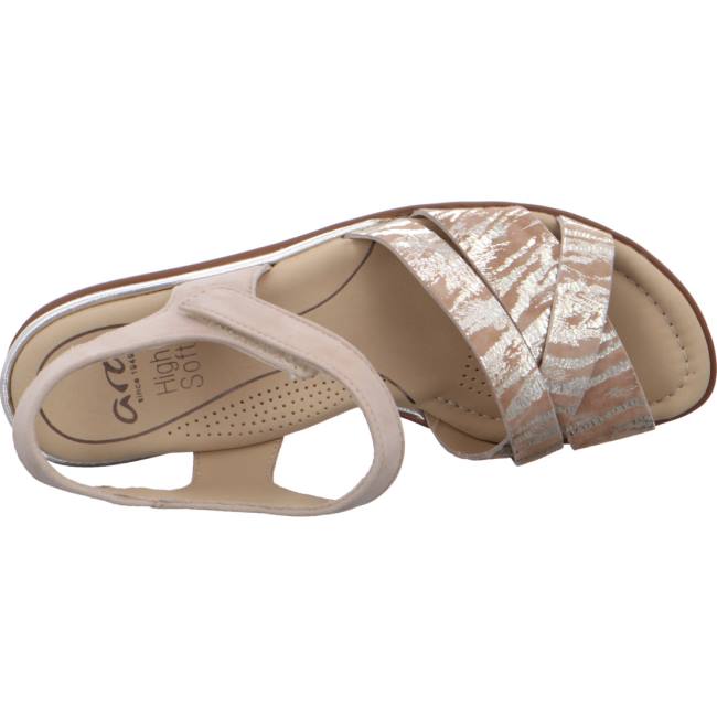 Beige Ara Shoes Wedge Lugano Women's Sandals | ARA172FWY