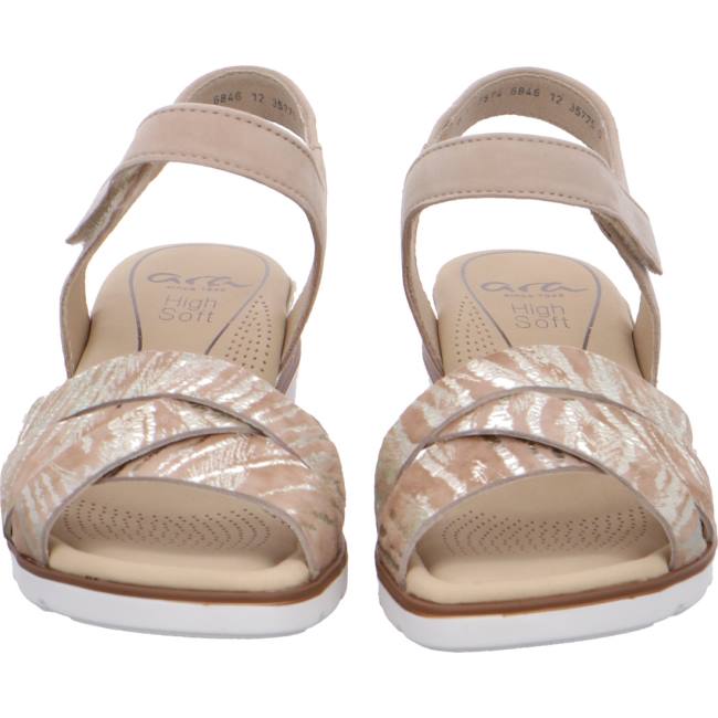 Beige Ara Shoes Wedge Lugano Women's Sandals | ARA172FWY