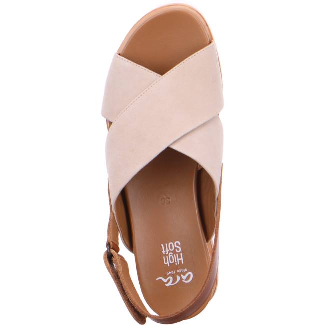 Beige Ara Shoes Wedge Valencia Sand Women's Sandals | ARA578TYR