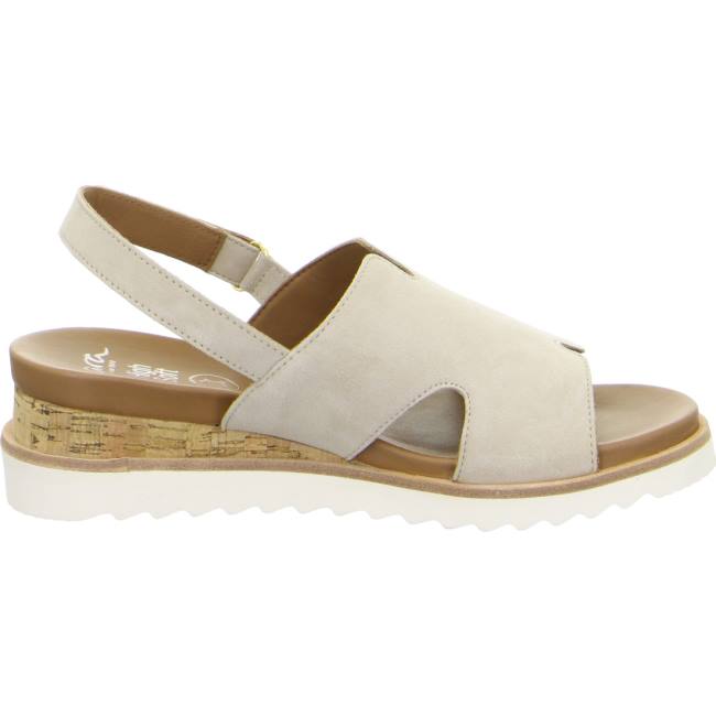 Beige Ara Shoes Wedge Valencia Sand Women's Sandals | ARA692LNF