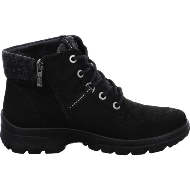 Black Ara Shoes Ankle Saas-fee Women's Boots | ARA824NQT