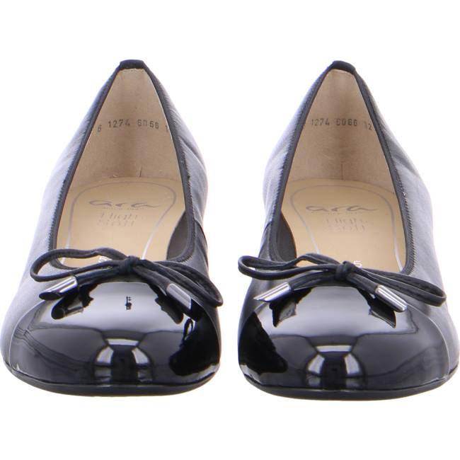 Black Ara Shoes Ballet Pumps Bari Women's Ballerina | ARA583BFY