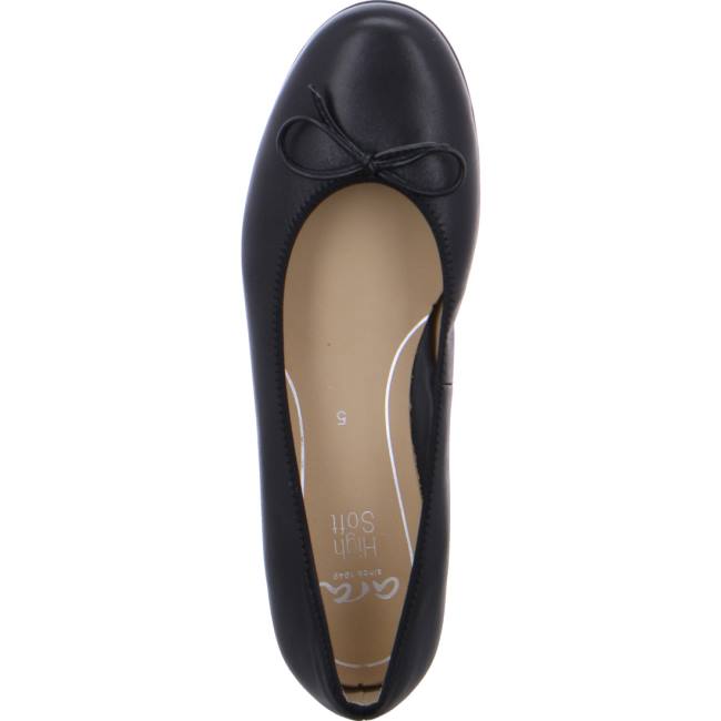 Black Ara Shoes Ballet Pumps Sardinia Women's Ballerina | ARA732GLW