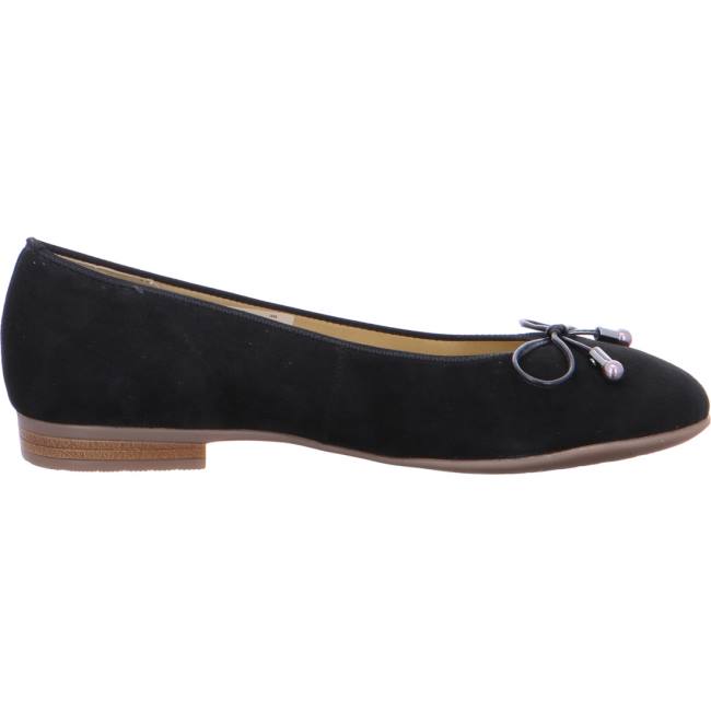 Black Ara Shoes Ballet Pumps Sardinia Women's Ballerina | ARA798VNK