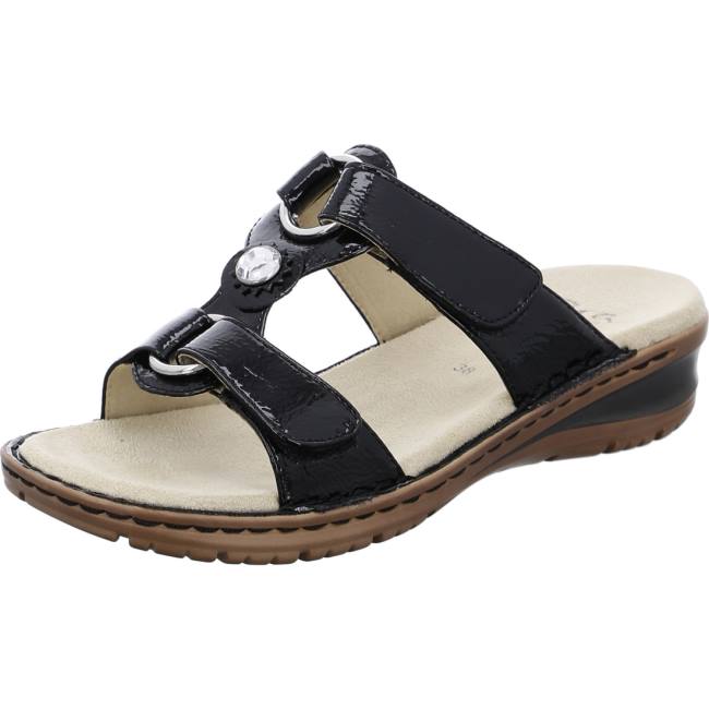 Black Ara Shoes Hawaii Women\'s Mules | ARA361XEK