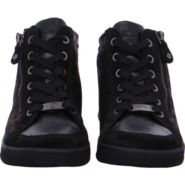 Black Ara Shoes High Top Rom Women's Boots | ARA479IGJ