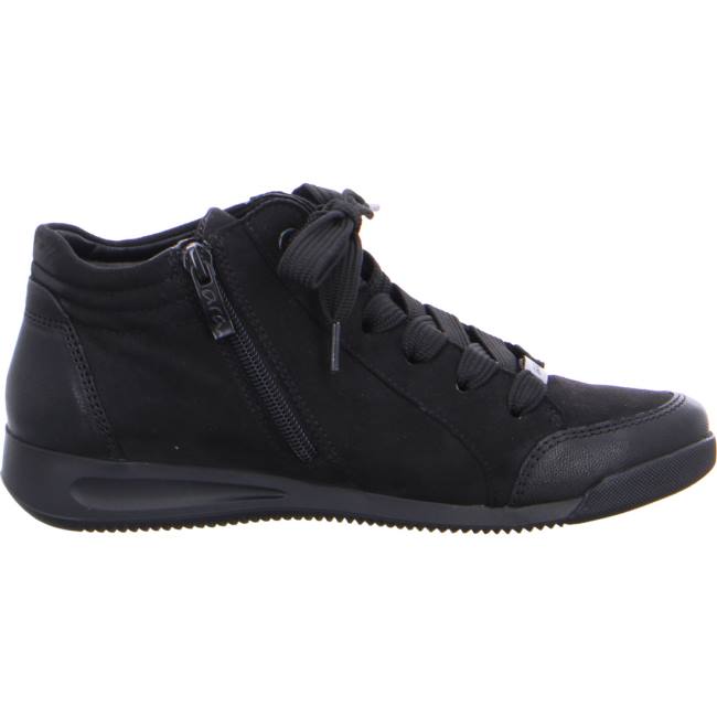 Black Ara Shoes High Top Rom Women's Sneakers | ARA628SUV