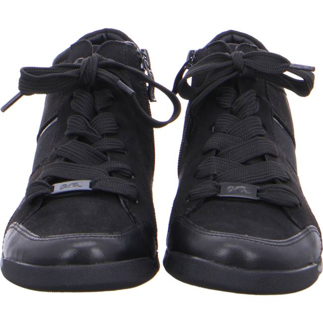 Black Ara Shoes High Top Rom Women's Sneakers | ARA628SUV