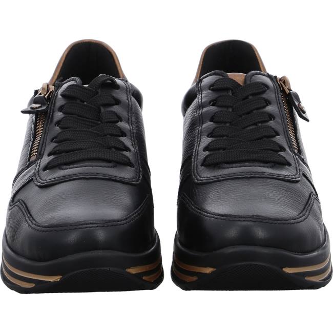 Black Ara Shoes Lace-ups Sapporo Women's Sneakers | ARA589CRB