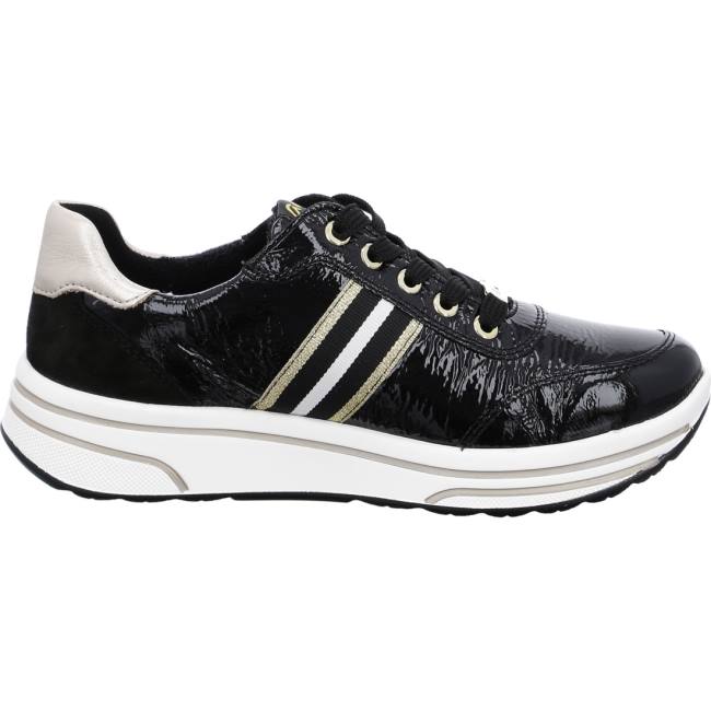 Black Ara Shoes Lace-ups Sapporo Women's Sneakers | ARA805EZV