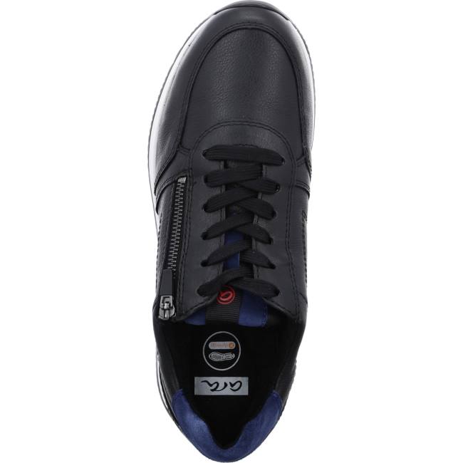 Black Ara Shoes Lisboa Men's Sneakers | ARA429UXT