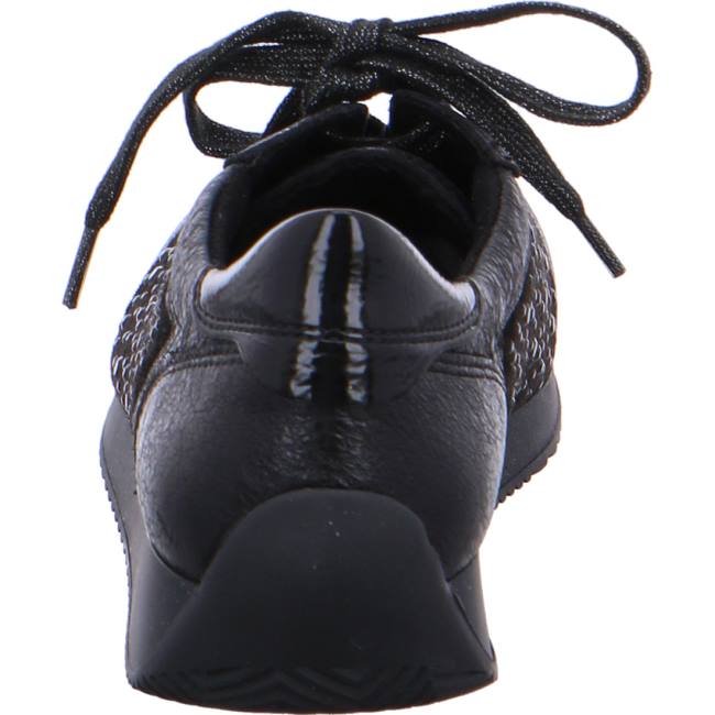 Black Ara Shoes Lissabon Women's Sneakers | ARA546SME