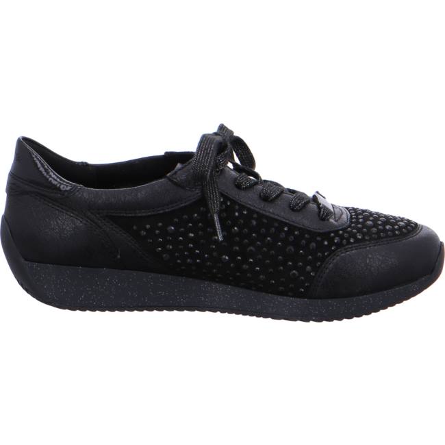 Black Ara Shoes Lissabon Women's Sneakers | ARA546SME