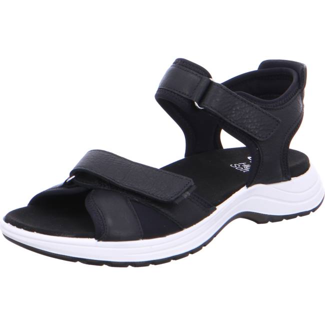 Black Ara Shoes Panama Women\'s Sandals | ARA735KQI