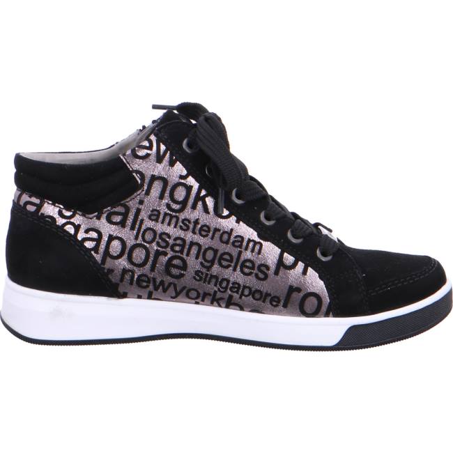 Black Ara Shoes Rom Women's Sneakers | ARA856HVS