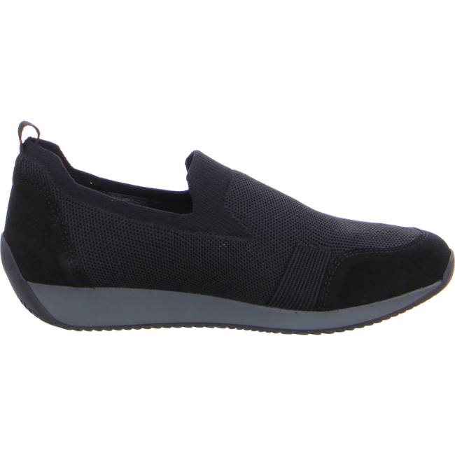 Black Ara Shoes Slip-ons Lissabon Women's Loafers | ARA967XTL