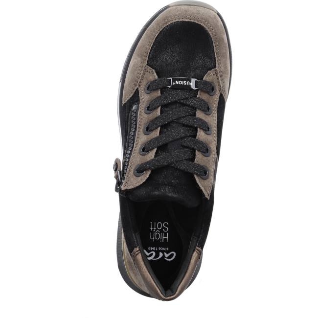 Black Ara Shoes Venice Taiga Women's Sneakers | ARA593CJZ