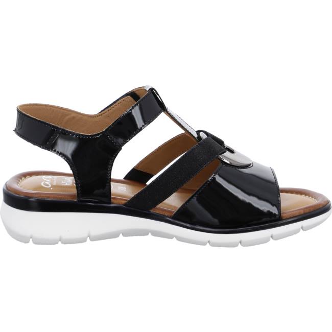 Black Ara Shoes Wedge Kreta Women's Sandals | ARA874SGD