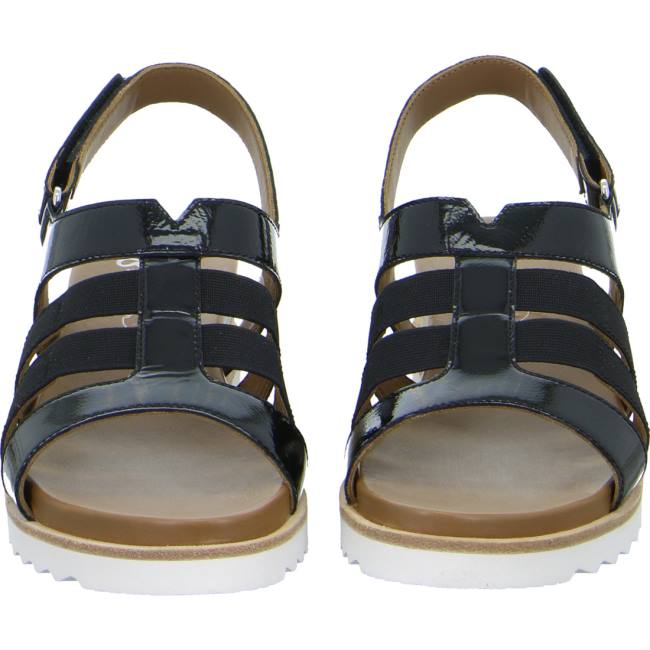 Black Ara Shoes Wedge Valencia Women's Sandals | ARA612IDG