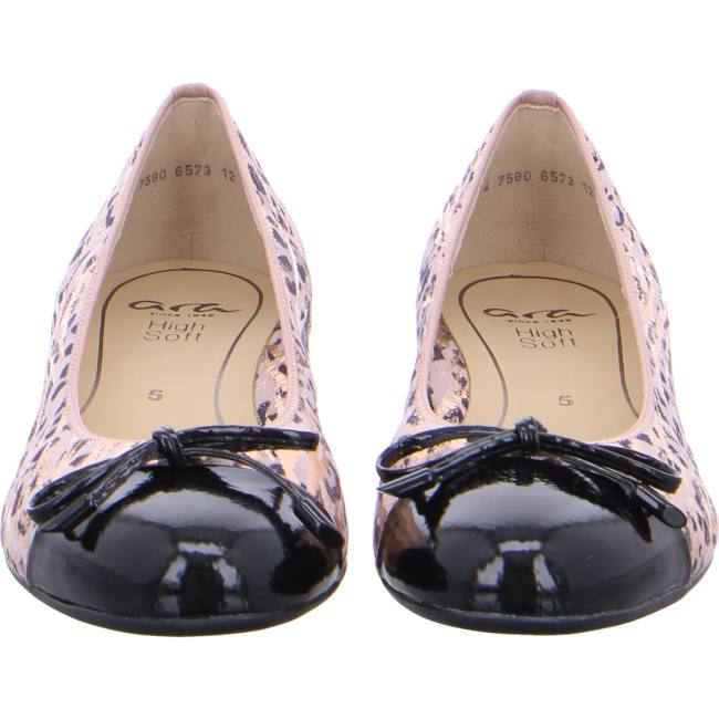 Black / Pink Ara Shoes Ballet Pumps Bari Powder Women's Ballerina | ARA718UQL