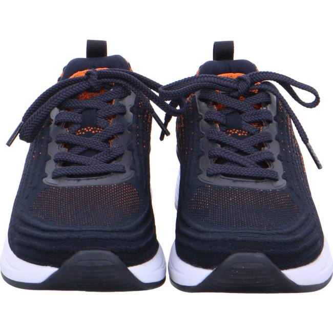 Blue Ara Shoes Chicago Orange Men's Sneakers | ARA431XWQ