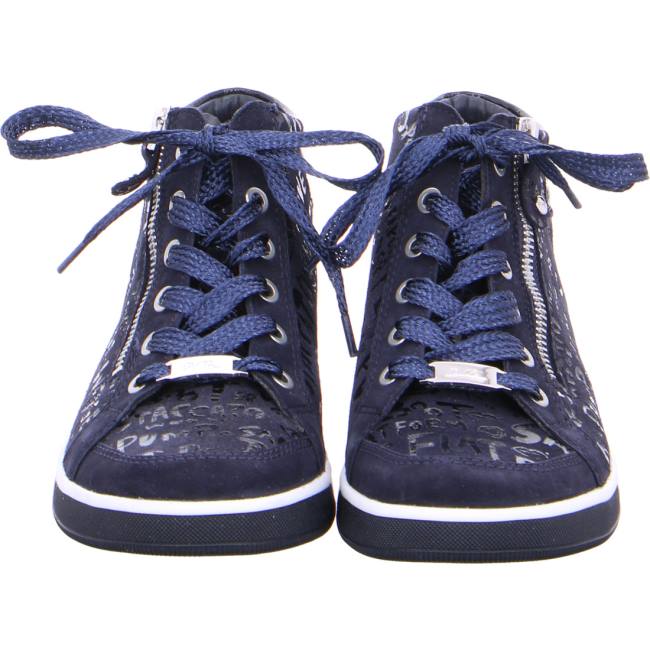 Blue Ara Shoes High Top Rom Navy Women's Sneakers | ARA214PEU