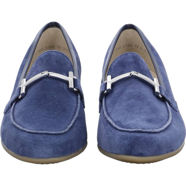 Blue Ara Shoes Kent Indigo Women's Loafers | ARA379YRD