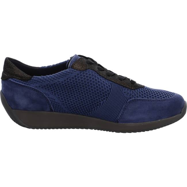 Blue Ara Shoes Lissabon Indigo Women's Sneakers | ARA614WGA