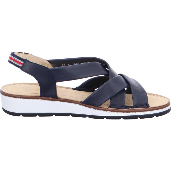 Blue Ara Shoes Wedge Positano Women's Sandals | ARA143FVS