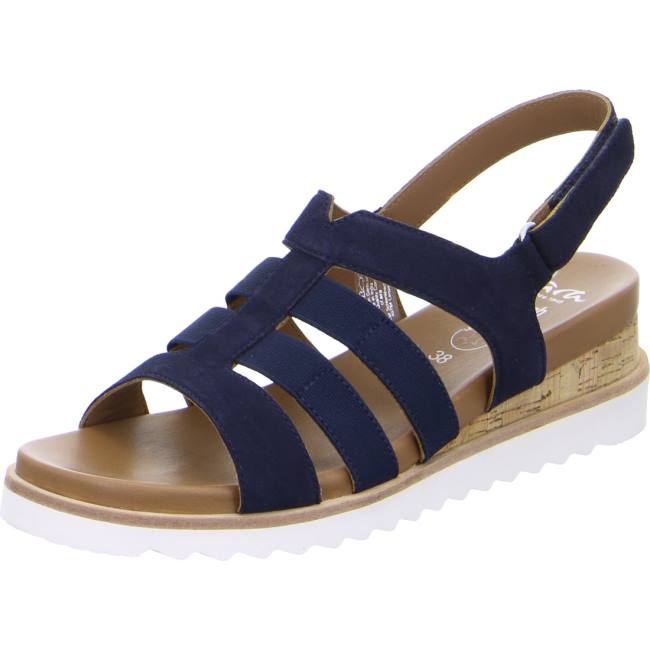 Blue Ara Shoes Wedge Valencia Women\'s Sandals | ARA508UGA