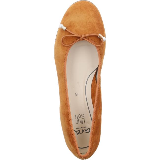 Brown Ara Shoes Ballet Pumps Sardinia Ambra Women's Ballerina | ARA170THK