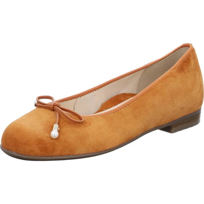 Brown Ara Shoes Ballet Pumps Sardinia Ambra Women\'s Ballerina | ARA170THK