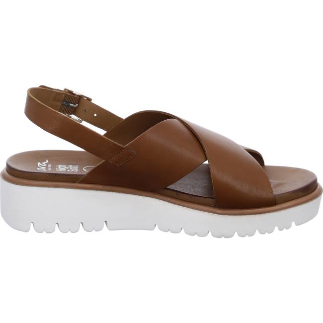 Brown Ara Shoes Bilbao Cognac Women's Sandals | ARA390LKT