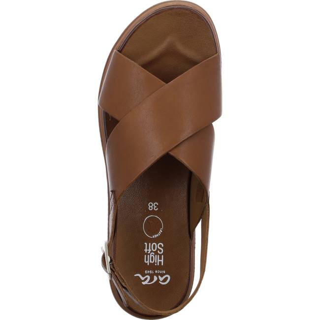 Brown Ara Shoes Bilbao Cognac Women's Sandals | ARA390LKT