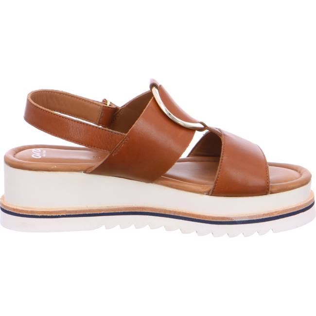 Brown Ara Shoes Durban Cognac Women's Sandals | ARA972XDI