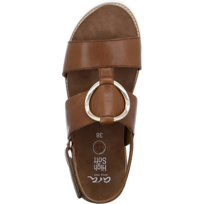 Brown Ara Shoes Florenz Cognac Women's Sandals | ARA487IFU